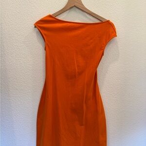 Reformation One-Shoulder Orange Dress